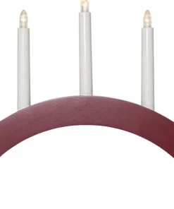 ABBE Batteridriven Träljusstake Båge 5L 32cm Röd