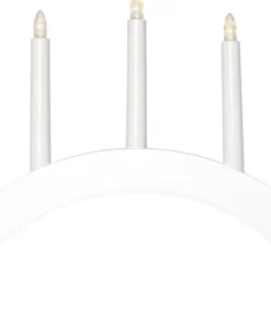 ABBE Batteridriven Träljusstake Båge 5L 32cm Vit