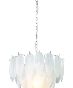 ADRIANA Taklampa 43cm Vit/Krom