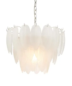 ADRIANA Taklampa 43cm Vit/Krom