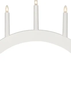 ALBO Träljusstake 5L 33cm Båge Vit