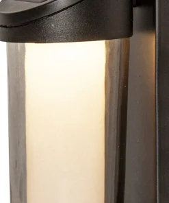 ALIPPA Solcells-vägglykta 21cm Svart Varmvit IP44