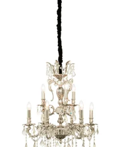 ALLINGTON Kristallkrona 6+3-Arm 60cm Antiksilver