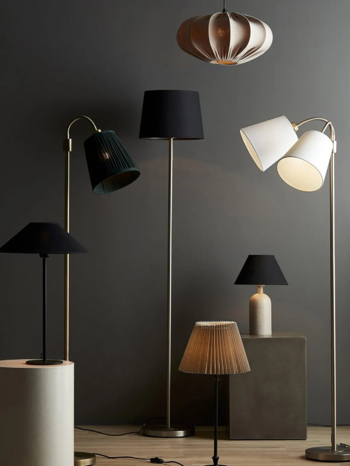 AMY Golvlampa Flex 2-Arm 150cm Krom