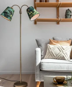 AMY Golvlampa Flex 2-Arm 150cm Antikmässing