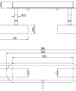 ARTIC Vägglampa LED Dubbel 30cm Matt Mässing