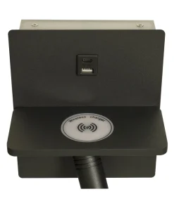 ASTOR Väggspot USB16cm Svart