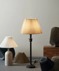 ASTRID Lampskärm Veckad 40/12cm Linnebeige