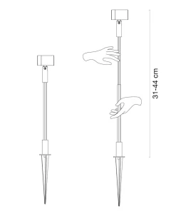 ASTRO Trädgårdsspot 31-44cm 12V Mörkgrå IP44