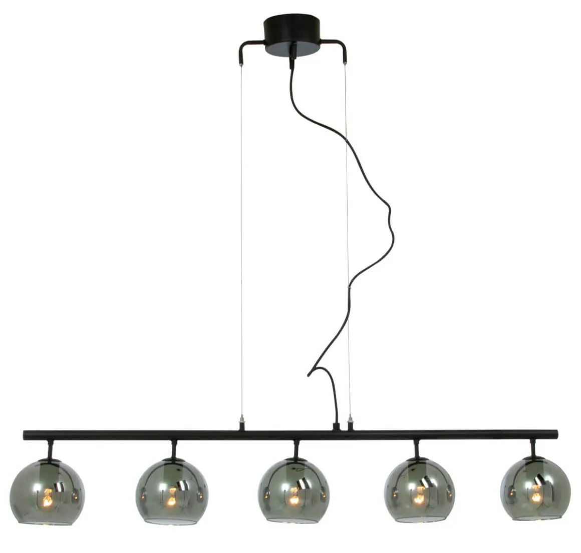 ATOM Taklampa 5:a Rak 114cm Svart/Rökgrå