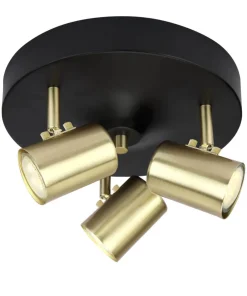 BALDER Takspot Rund 3L 25cm Svart/Matt Mässing