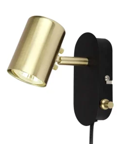 BALDER Vägglampa 14,5cm Svart/Matt Mässing