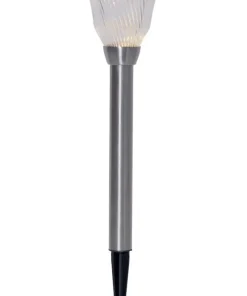 BARCELONA Solcells-pollare 41cm Silver