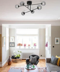 BATON-RIB Plafond 74cm Svart/Rökfärgad