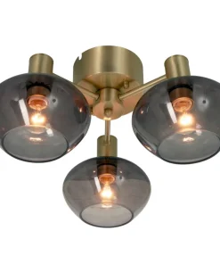 BELL Plafond 3-arm 42cm Matt Mässing/Rök