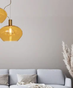 BELL Taklampa 35cm Matt Mässing/Amber
