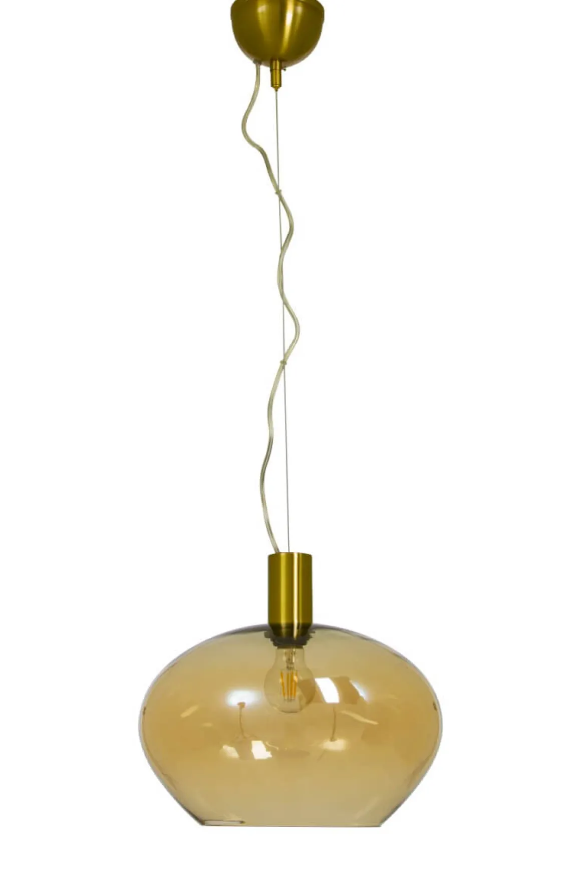 BELL Taklampa 35cm Matt Mässing/Amber
