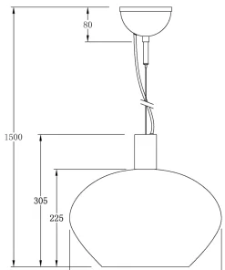 BELL Taklampa 35cm Svart/Rökgrå