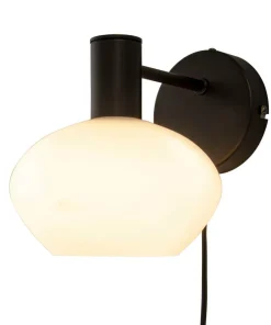 BELL Vägglampa 20cm Svart/Opalvit