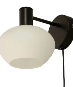 BELL Vägglampa 20cm Svart/Opalvit