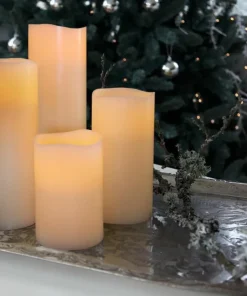 BIG LED-Blockljus 15cm Elfenben