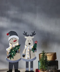 BILLY Inomhusdekoration Tomte Batteri 80cm Grå