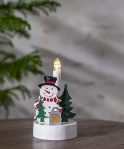 BILLY Ljusstake snögubbe 14cm Flerfärgad