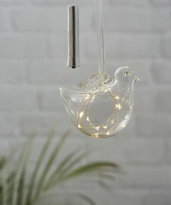 BIRD Glaskula 14cm 15LED Transparent
