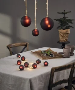 BLISS Glaskula Batteri 11cm 16LED Röd