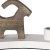 BRUCE Ljusstake 18cm Vit/Brun