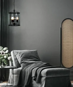 BUDGIE Taklampa Ø28 41cm Svart/Rökgrå