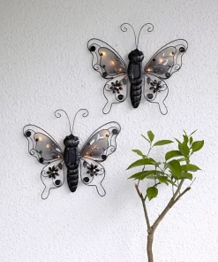 BUTTERFLY Solcellsdekoration 34cm Svart IP44