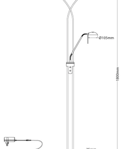 CANNES Golvlampa LED 180cm Antik