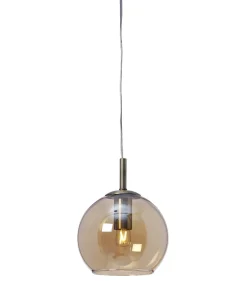 CAPELLA Fönsterlampa 18,5cm Antikmässing/Amber
