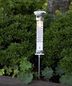CELSIUS Solcells-Termometer 57,5cm Silver IP44