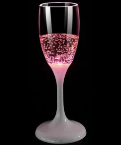 CHAMPANGEGLAS med LED 18cm Rosa