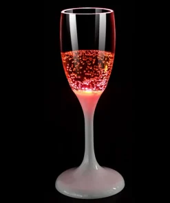 CHAMPANGEGLAS med LED 18cm Röd