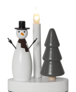 CHRISTMAS JOY Ljusstake Snögubbe 21cm Vit