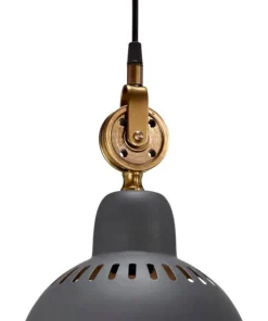 CLEVELAND Taklampa 23cm Jako grå/Mässing