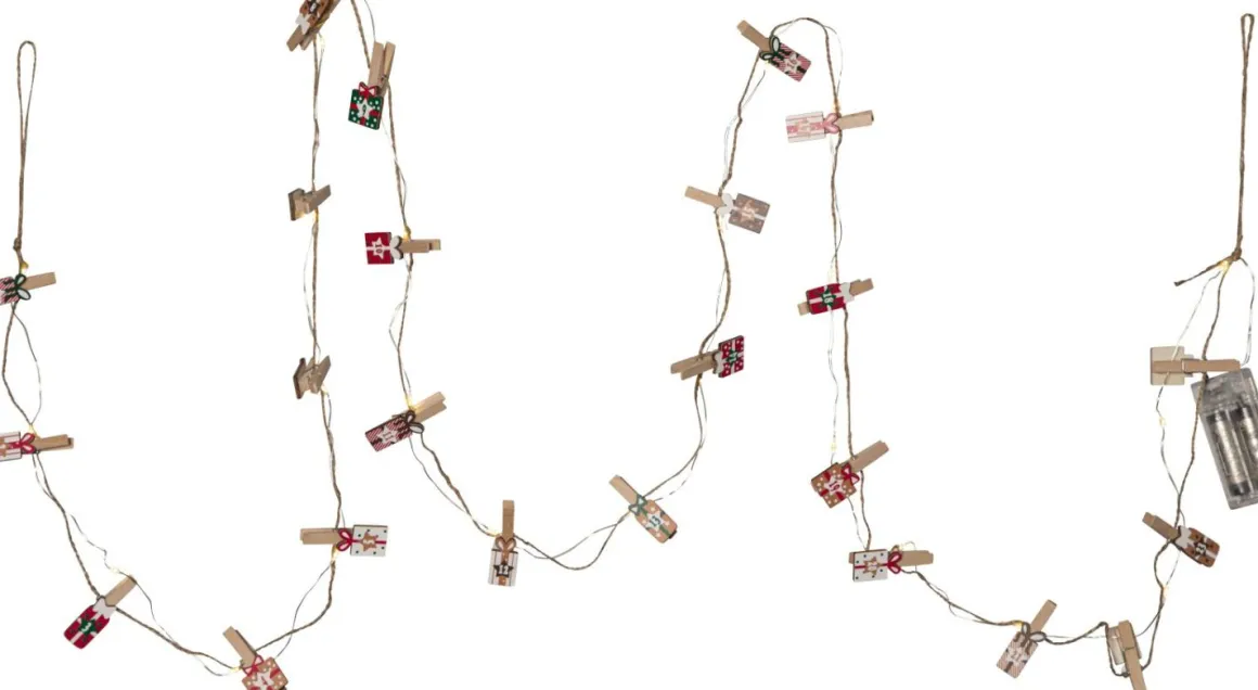 CLIPPY ADVENT Klämmor Batterislinga 24LED 2,4m
