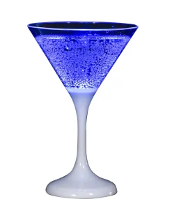 COCKTAILGLAS med LED 16cm Blå
