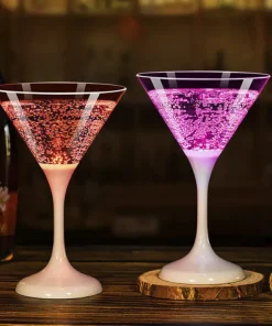 COCKTAILGLAS med LED 16cm Blå