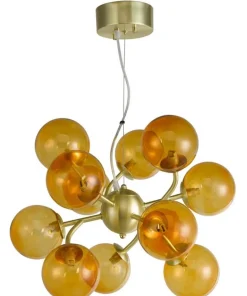 COMO Taklampa 50cm Mässing/Amber
