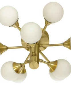 COSMOS Plafond bad 45,5cm Matt Mässing/Opalvit IP44