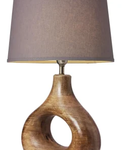 COTTEX Lampfot E27 37,5 cm Trä/Borstad mässing