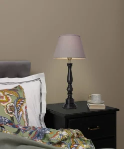 COTTEX Lampfot E27 46cm Svart/Borstad mässing