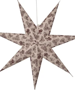 COTTON Mönstrad Pappersstjärna 60cm Beige/Röd