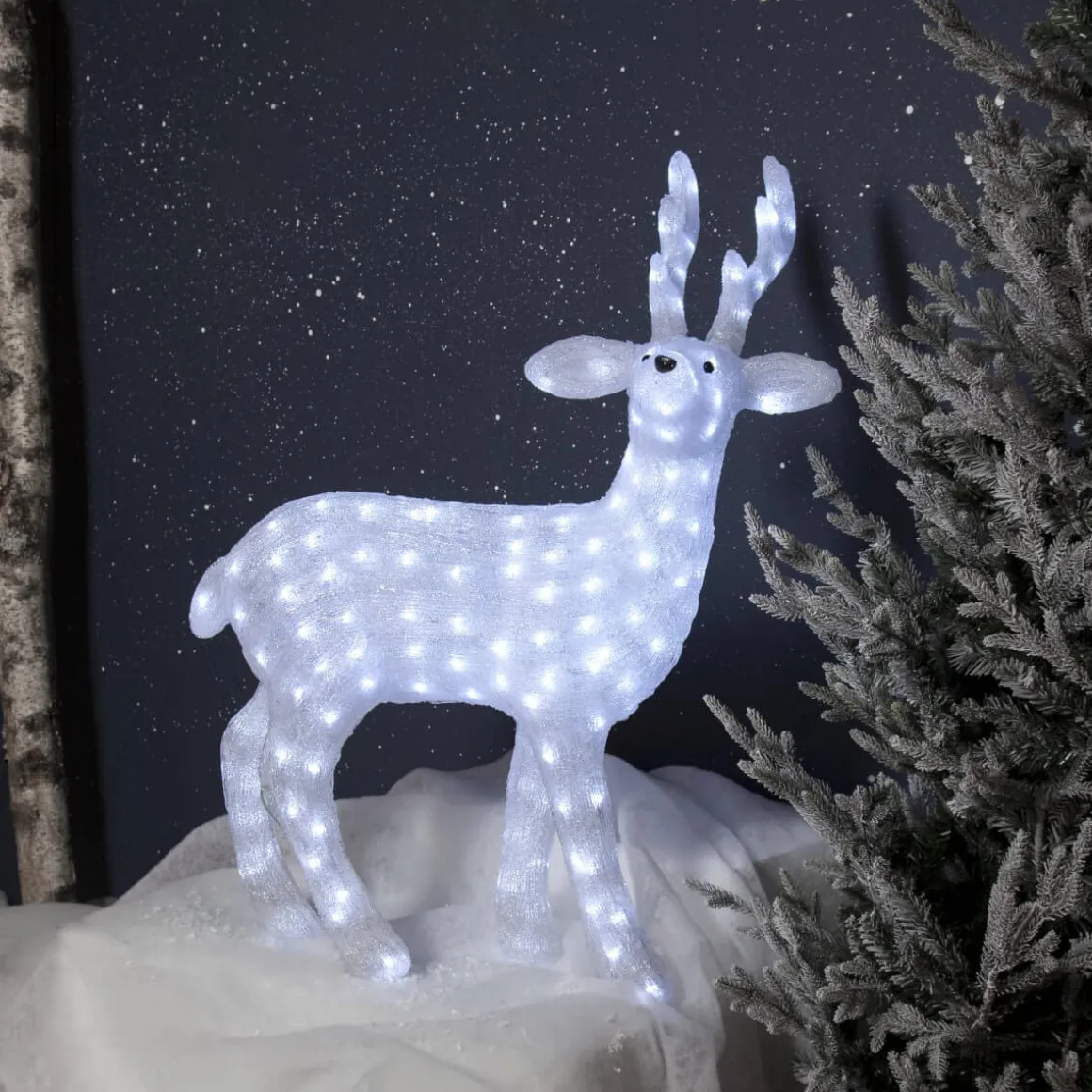 CRYSTALO Utomhusdekoration Hjort 97cm 200LED Klar IP44