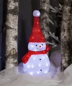CRYSTALO Utomhusdekoration Snögubbe 59cm 40LED Vit IP44