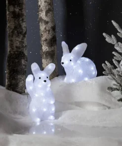 CRYSTALO Utomhusdekoration Kanin Batteri 27cm 30LED Klar IP44